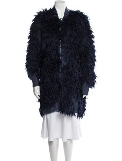 Pre-owned 3.1 Phillip Lim Faux Fur Coat In Blue