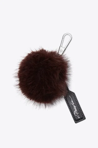 3.1 Phillip Lim Faux Fur Hanabi Key Fob In Brown