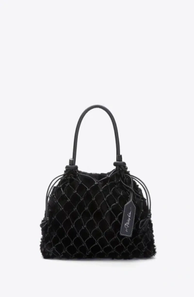 3.1 Phillip Lim Faux Fur Macrame Mini Sac In Black
