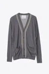 3.1 Phillip Lim Faux Layered Long Sleeve V-neck Cardigan In Blue