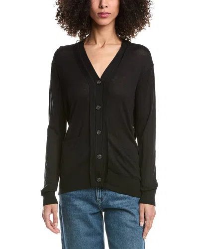 3.1 Phillip Lim Faux Layered Wool & Silk-blend Cardigan In Black