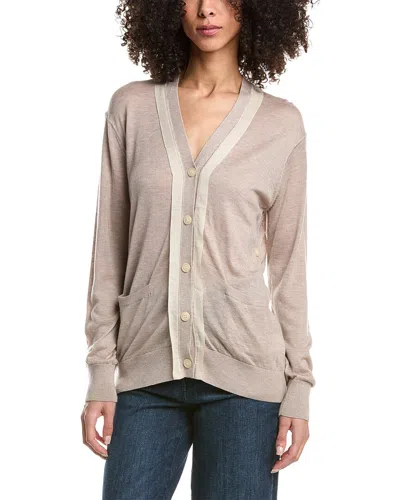 3.1 Phillip Lim Faux Layered Wool & Silk-blend Cardigan In Gray