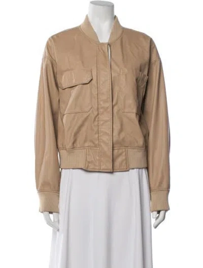 Pre-owned 3.1 Phillip Lim Faux Leather Bomber Jacket In Neutrals