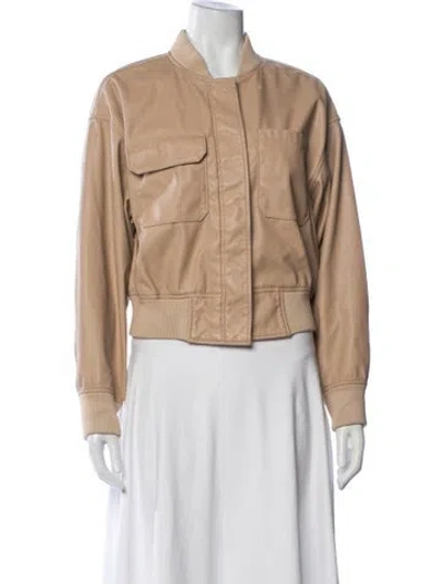 Pre-owned 3.1 Phillip Lim Faux Leather Bomber Jacket In Neutrals