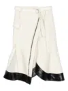 3.1 Phillip Lim Faux-leather Panel Tweed Skirt In White