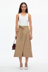 3.1 Phillip Lim Faux Wrap Skirt With Tie Waist In Brown