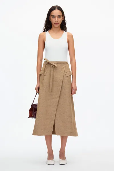 3.1 Phillip Lim Faux Wrap Skirt With Tie Waist In Brown