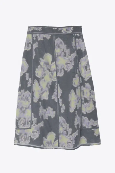 3.1 Phillip Lim Fil Coupé Abstract Daisy Skirt With Seam Details In Gray