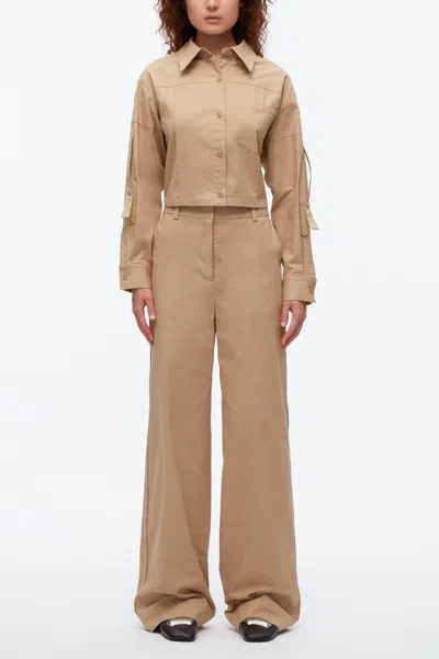 3.1 Phillip Lim Wide-leg Stretch-cotton Trousers In Tan
