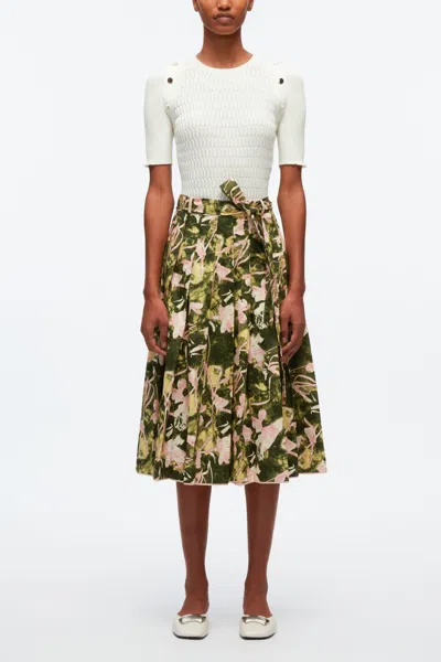 3.1 Phillip Lim Floating Iris Belted Skirt In Multi