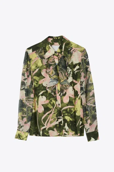 3.1 Phillip Lim Floating Iris Ruffle Shirt In Multi
