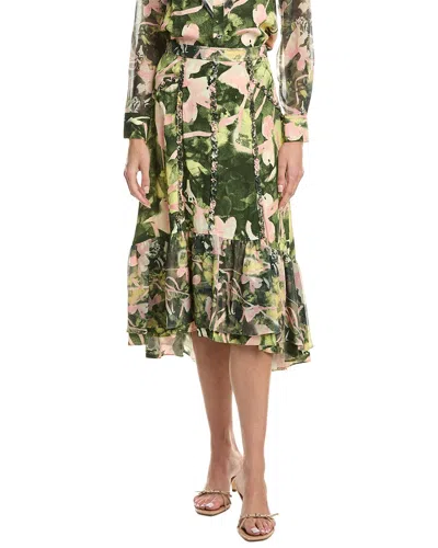 3.1 Phillip Lim Floating Iris Ruffle Skirt In Green