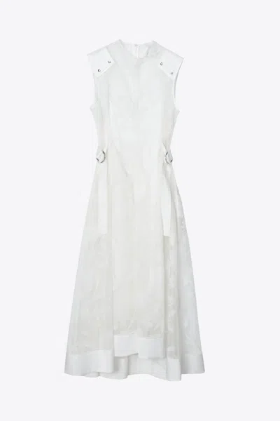 3.1 Phillip Lim Flocked Organza Midi Dress In White