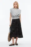 3.1 Phillip Lim Flocked Organza Midi Skirt In Black