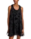 3.1 Phillip Lim Flocked Organza Sleeveless Trapeze Dress In Black