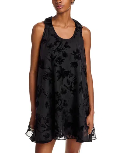 3.1 PHILLIP LIM FLOCKED ORGANZA SLEEVELESS TRAPEZE DRESS