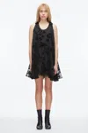 3.1 Phillip Lim Flocked Organza Trapeze Dress In Black