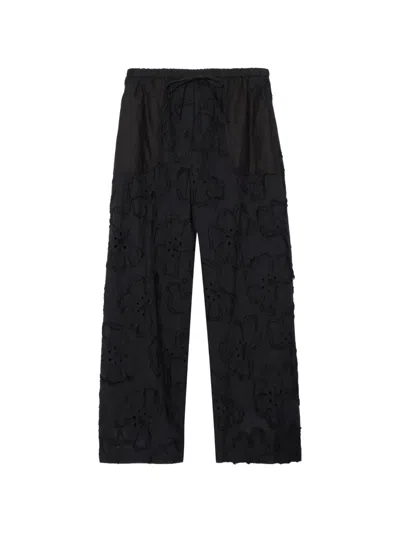 3.1 Phillip Lim Floral Appliqué Trousers In Black