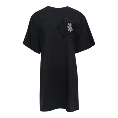 3.1 Phillip Lim Flower-embellished Belted Mini Dress In Black