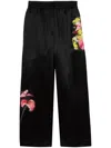 3.1 Phillip Lim Floral-appliqué Wide-leg Trousers In Black