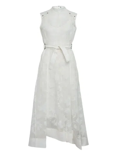 3.1 Phillip Lim Floral Belted Midi Dress In White