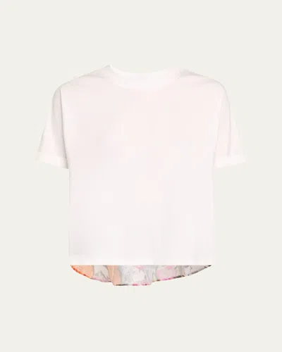 3.1 Phillip Lim Floral Collage Panel Short-sleeve T-shirt In White Multi