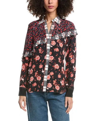 3.1 Phillip Lim Floral Collage Slim Shirt In Multi
