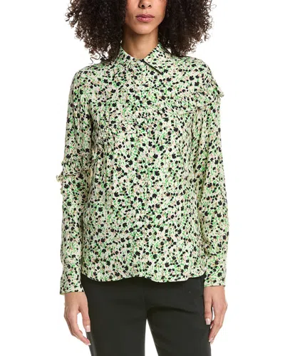 3.1 Phillip Lim Floral Collage Slim Shirt In Green