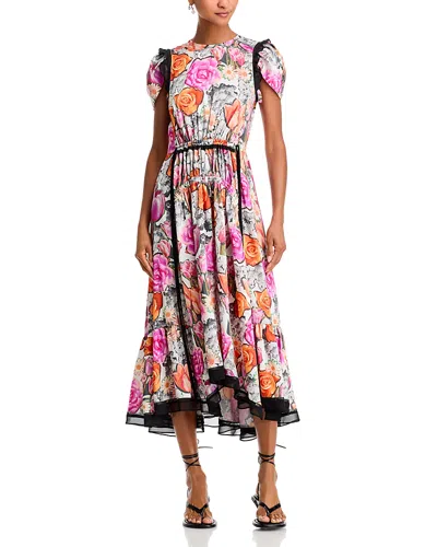 3.1 PHILLIP LIM FLORAL COLLAGE SOFT TULIP DRESS