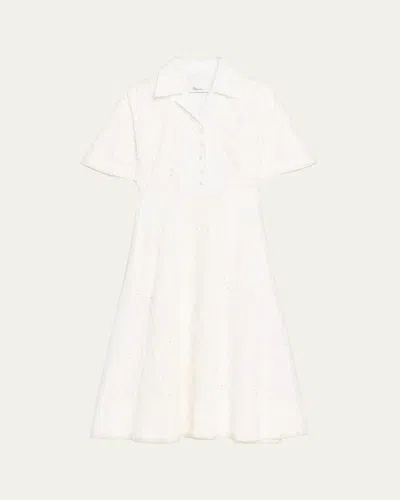 3.1 Phillip Lim Floral Embroidered Midi Shirtdress In White