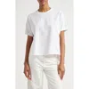 3.1 Phillip Lim Floral High Low Cotton T-shirt In White Multi
