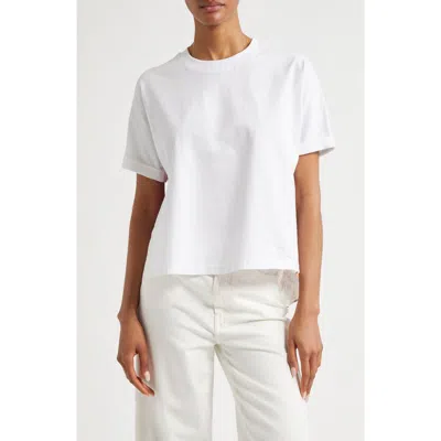 3.1 Phillip Lim Floral High Low Cotton T-shirt In White Multi