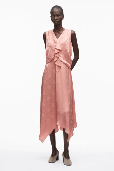3.1 Phillip Lim Floral Jacquard Draped Handkerchief Dress In Terra