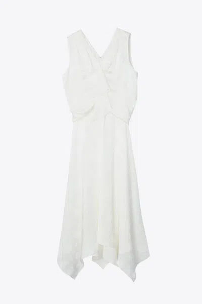 3.1 Phillip Lim Floral Jacquard Draped Handkerchief Dress In White