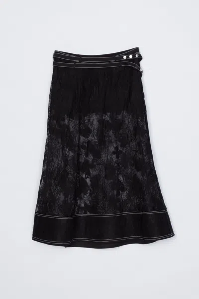 3.1 Phillip Lim Floral Lace Midi Skirt In Black