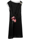 3.1 Phillip Lim Floral-motif Draped Twisted Dress In Black