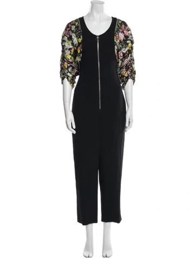 Pre-owned 3.1 Phillip Lim Floral Print Crew Neck Jumpsuit In Blue