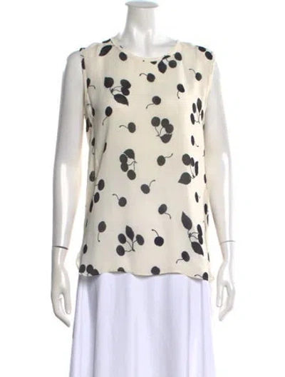 Pre-owned 3.1 Phillip Lim Floral Print Crew Neck Top In White