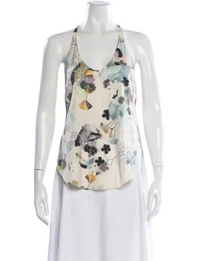 Pre-owned 3.1 Phillip Lim Floral Print Halterneck Top In Neutral
