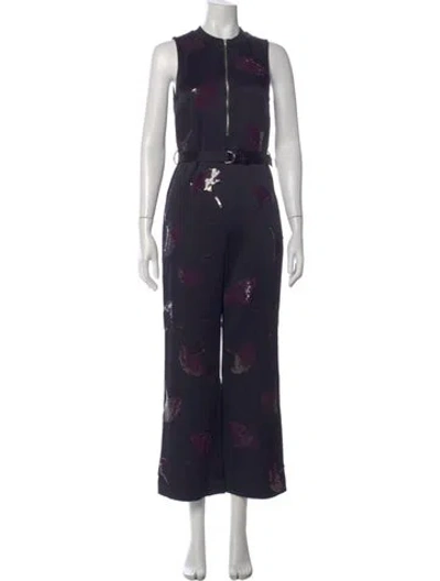 Pre-owned 3.1 Phillip Lim Floral Print Jumpsuit In Blue
