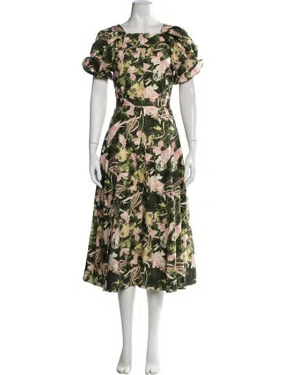Pre-owned 3.1 Phillip Lim Floral Print Midi Length Dress In Green