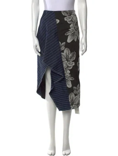 Pre-owned 3.1 Phillip Lim Floral Print Midi Length Skirt In Blue