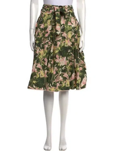 Pre-owned 3.1 Phillip Lim Floral Print Midi Length Skirt In Green