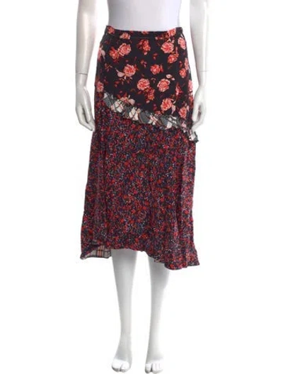 Pre-owned 3.1 Phillip Lim Floral Print Midi Length Skirt W/ Tags In Red