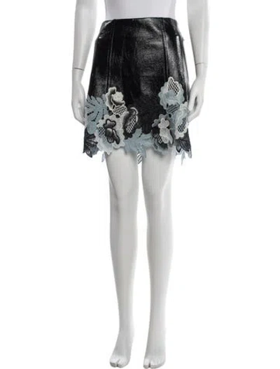 Pre-owned 3.1 Phillip Lim Floral Print Mini Skirt In Black