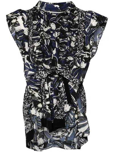3.1 Phillip Lim Floral-print Roll-neck Vest In Mi481 Midnight Multi