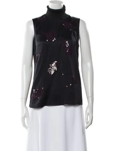 Pre-owned 3.1 Phillip Lim Floral Print Turtleneck Top In Blue