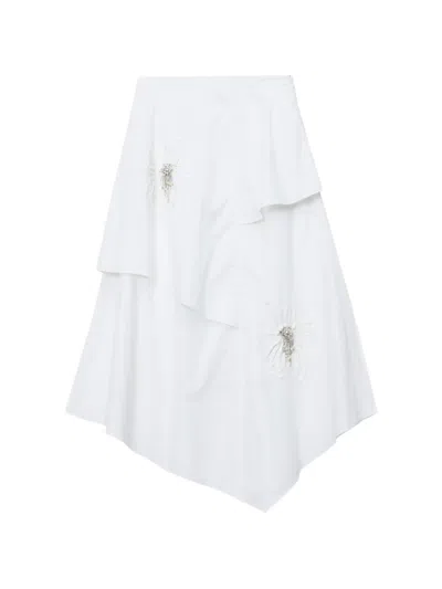 3.1 Phillip Lim Floral Ruffled Midi Skirt In White