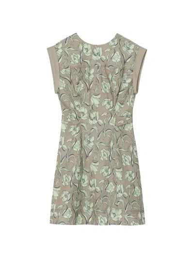 3.1 Phillip Lim Floral Tie Back Mini Dress In Green