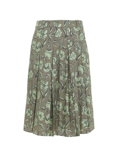 3.1 Phillip Lim Floral-print Pleated Midi Skirt In Gray
